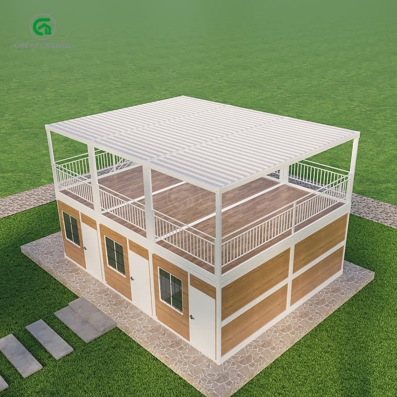 ضغط الأرض 2.0 KN / m2 منزل حاويات محمول مع الخارج القابل للتخصيص وحرية التصميم