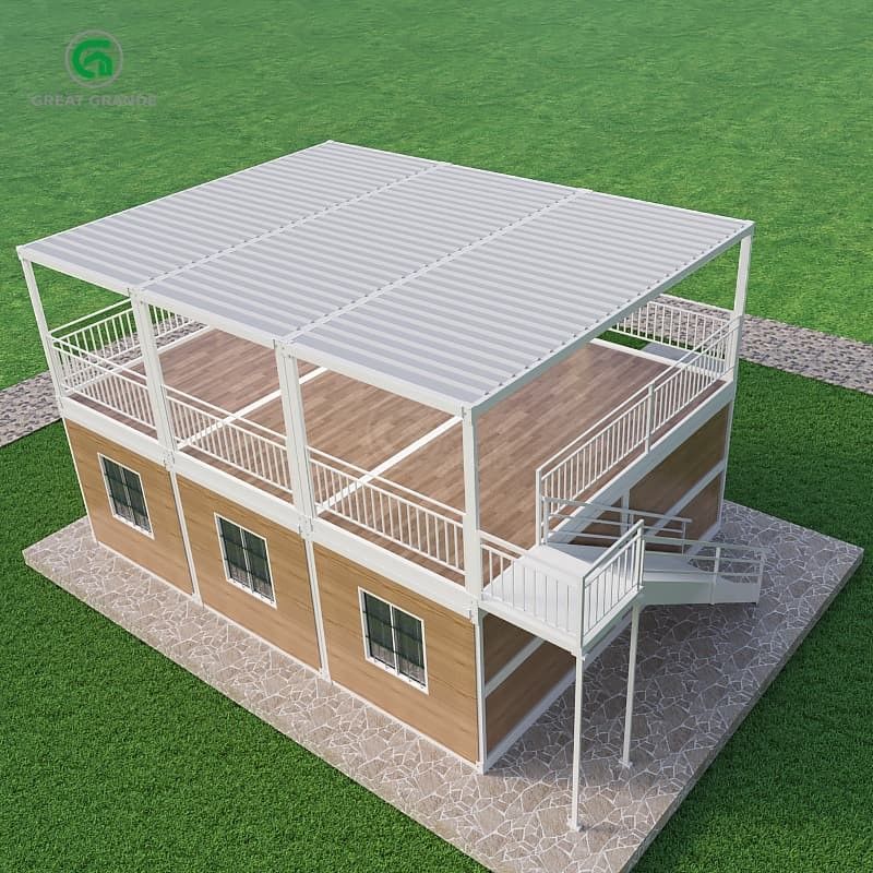 ضغط الأرض 2.0 KN / m2 منزل حاويات محمول مع الخارج القابل للتخصيص وحرية التصميم